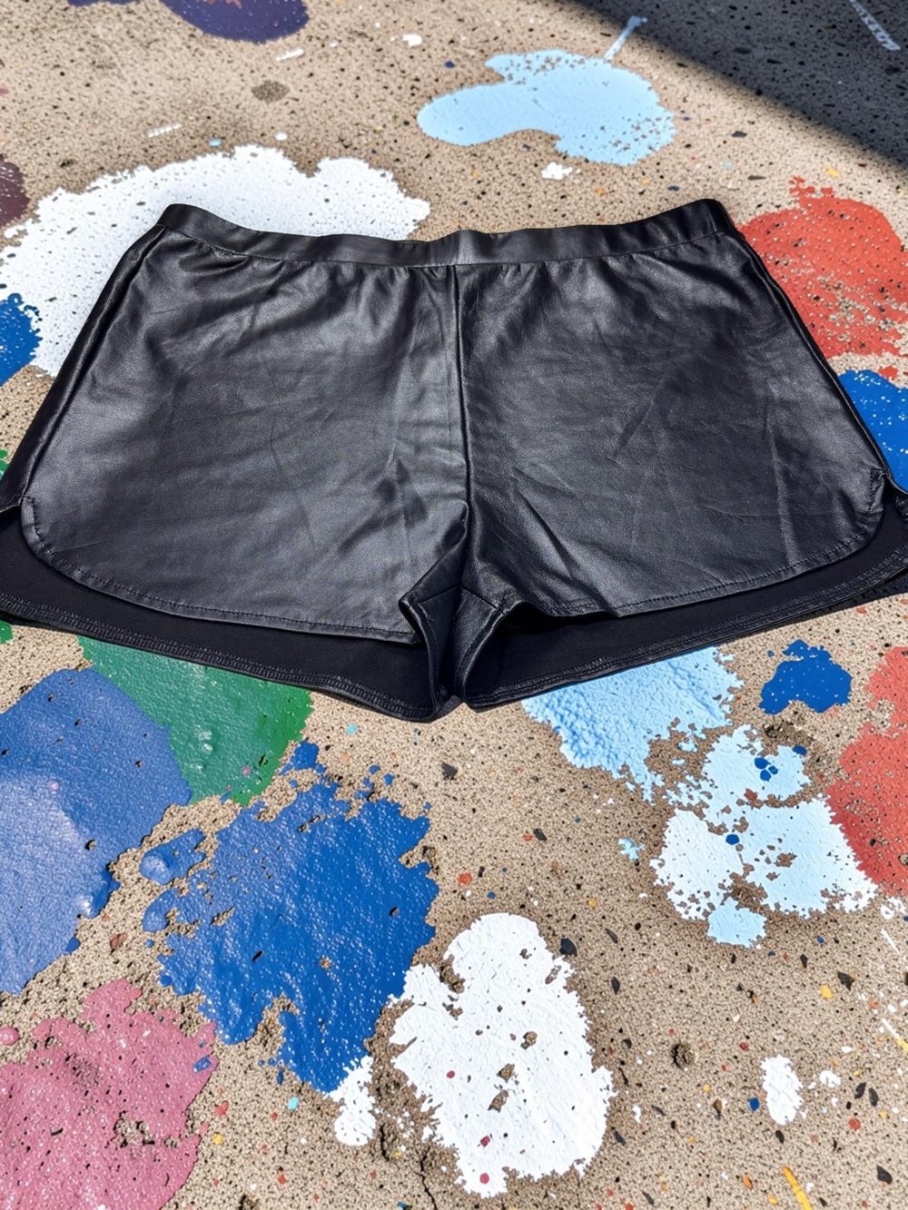 SHEIN Black Faux Leather Shorts